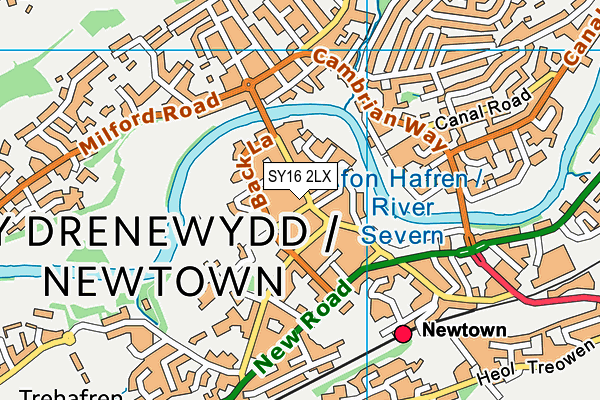 SY16 2LX map - OS VectorMap District (Ordnance Survey)