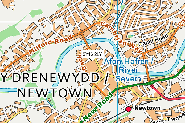 SY16 2LY map - OS VectorMap District (Ordnance Survey)