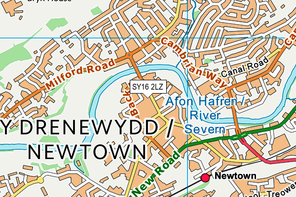 SY16 2LZ map - OS VectorMap District (Ordnance Survey)