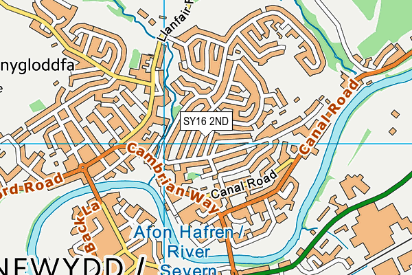 SY16 2ND map - OS VectorMap District (Ordnance Survey)