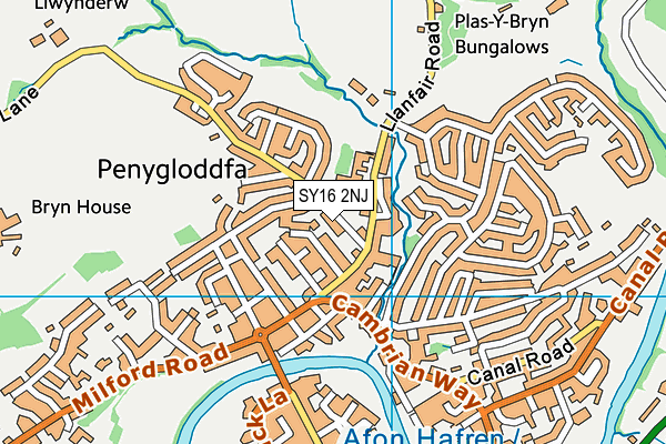 SY16 2NJ map - OS VectorMap District (Ordnance Survey)