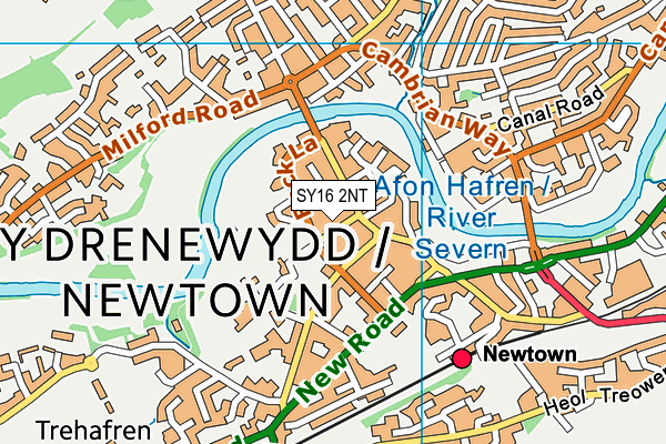 SY16 2NT map - OS VectorMap District (Ordnance Survey)