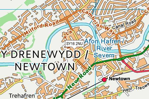 SY16 2NU map - OS VectorMap District (Ordnance Survey)