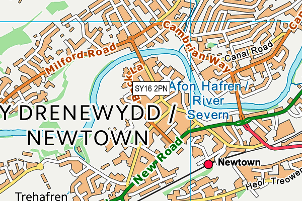 SY16 2PN map - OS VectorMap District (Ordnance Survey)