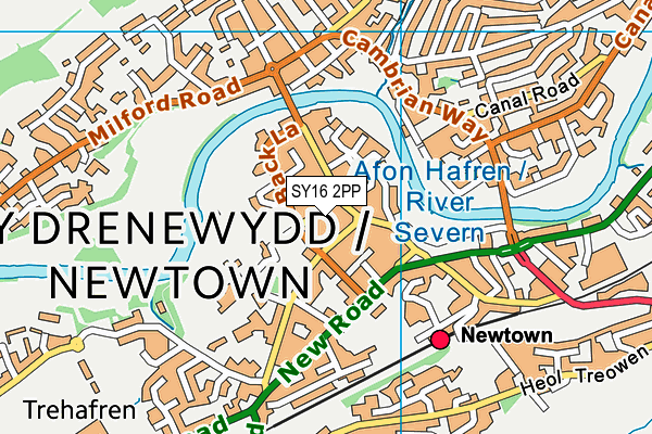 SY16 2PP map - OS VectorMap District (Ordnance Survey)