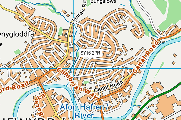 SY16 2PR map - OS VectorMap District (Ordnance Survey)