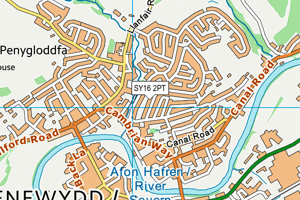 SY16 2PT map - OS VectorMap District (Ordnance Survey)