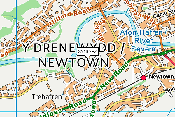 SY16 2PZ map - OS VectorMap District (Ordnance Survey)