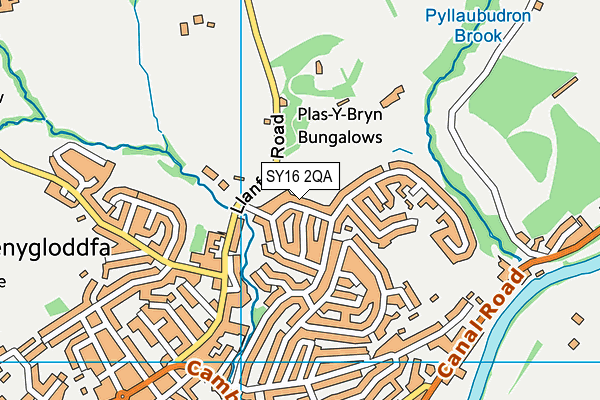 SY16 2QA map - OS VectorMap District (Ordnance Survey)