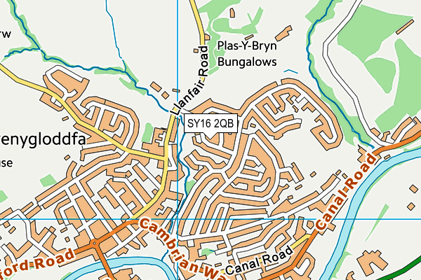 SY16 2QB map - OS VectorMap District (Ordnance Survey)