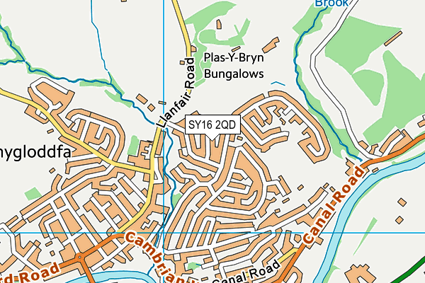SY16 2QD map - OS VectorMap District (Ordnance Survey)
