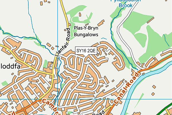 SY16 2QE map - OS VectorMap District (Ordnance Survey)