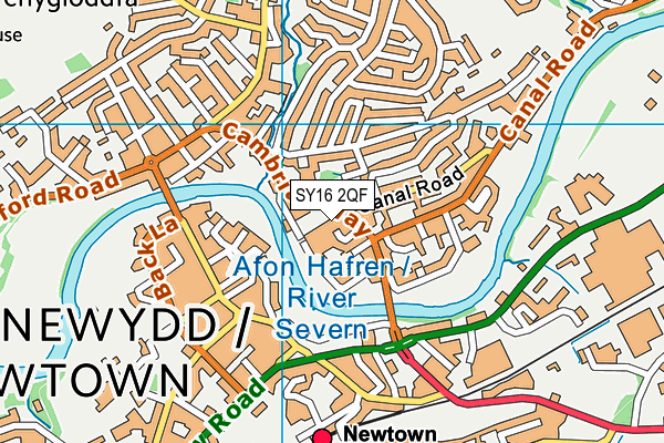 SY16 2QF map - OS VectorMap District (Ordnance Survey)