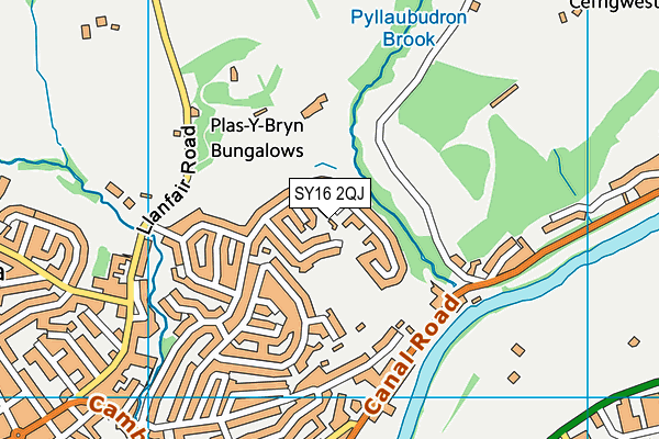 SY16 2QJ map - OS VectorMap District (Ordnance Survey)