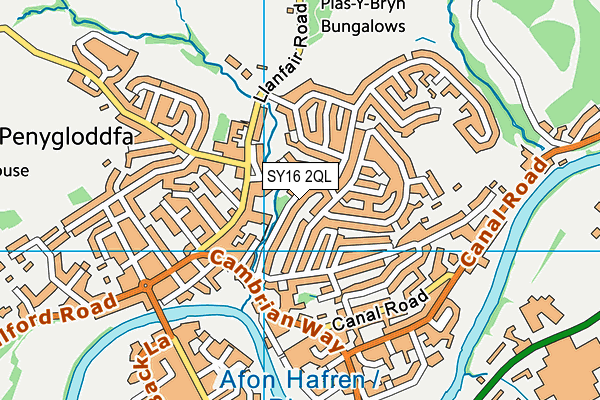 SY16 2QL map - OS VectorMap District (Ordnance Survey)