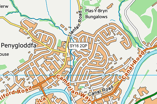 SY16 2QP map - OS VectorMap District (Ordnance Survey)