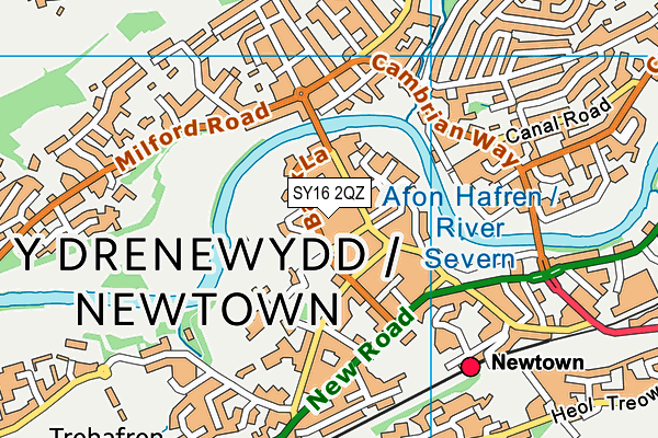 SY16 2QZ map - OS VectorMap District (Ordnance Survey)