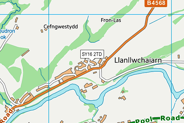 SY16 2TD map - OS VectorMap District (Ordnance Survey)