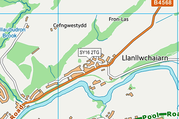 SY16 2TG map - OS VectorMap District (Ordnance Survey)