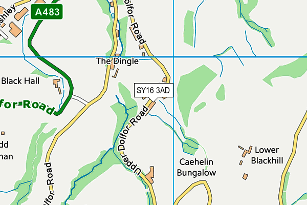 SY16 3AD map - OS VectorMap District (Ordnance Survey)