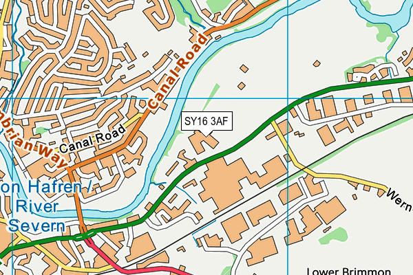 SY16 3AF map - OS VectorMap District (Ordnance Survey)