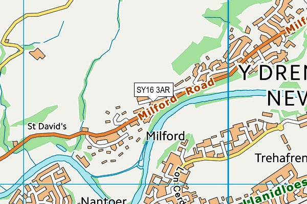 SY16 3AR map - OS VectorMap District (Ordnance Survey)