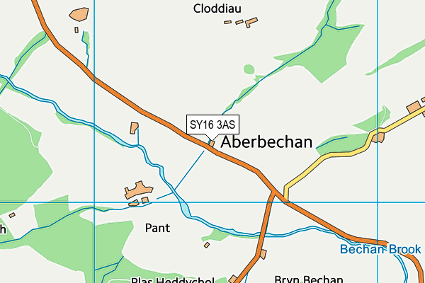 SY16 3AS map - OS VectorMap District (Ordnance Survey)