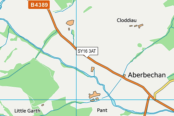 SY16 3AT map - OS VectorMap District (Ordnance Survey)