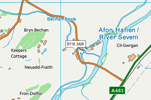 SY16 3AW map - OS VectorMap District (Ordnance Survey)