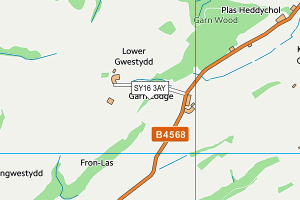 SY16 3AY map - OS VectorMap District (Ordnance Survey)