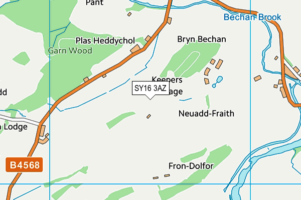 SY16 3AZ map - OS VectorMap District (Ordnance Survey)