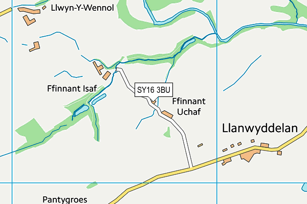 SY16 3BU map - OS VectorMap District (Ordnance Survey)