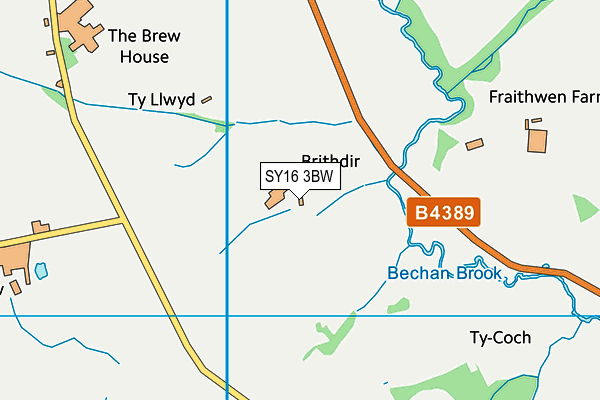 SY16 3BW map - OS VectorMap District (Ordnance Survey)