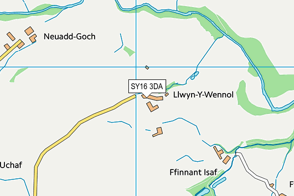 SY16 3DA map - OS VectorMap District (Ordnance Survey)