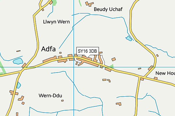 SY16 3DB map - OS VectorMap District (Ordnance Survey)