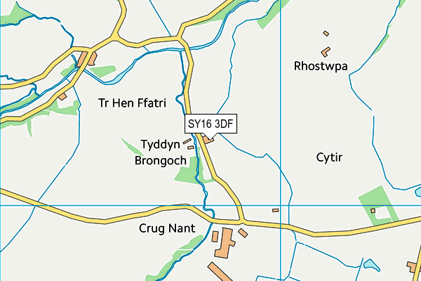 SY16 3DF map - OS VectorMap District (Ordnance Survey)