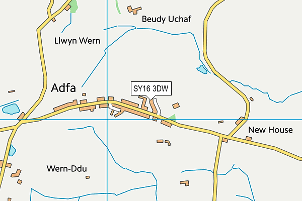 SY16 3DW map - OS VectorMap District (Ordnance Survey)