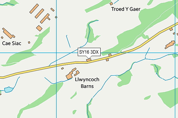 SY16 3DX map - OS VectorMap District (Ordnance Survey)