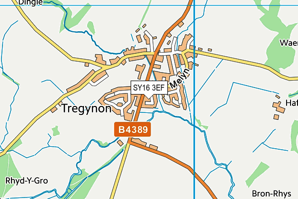 SY16 3EF map - OS VectorMap District (Ordnance Survey)