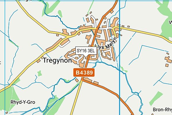 SY16 3EL map - OS VectorMap District (Ordnance Survey)