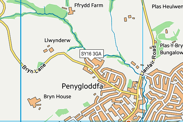 SY16 3GA map - OS VectorMap District (Ordnance Survey)