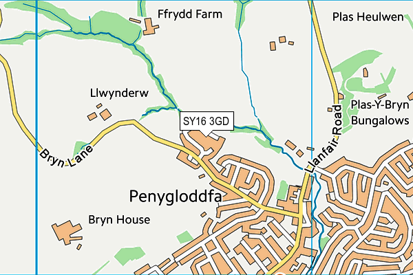 SY16 3GD map - OS VectorMap District (Ordnance Survey)