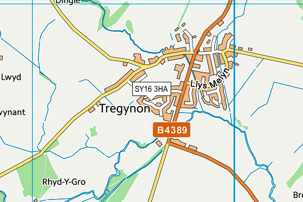 SY16 3HA map - OS VectorMap District (Ordnance Survey)