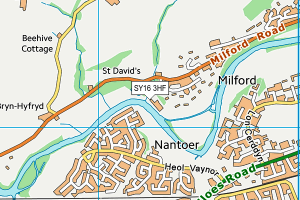 SY16 3HF map - OS VectorMap District (Ordnance Survey)