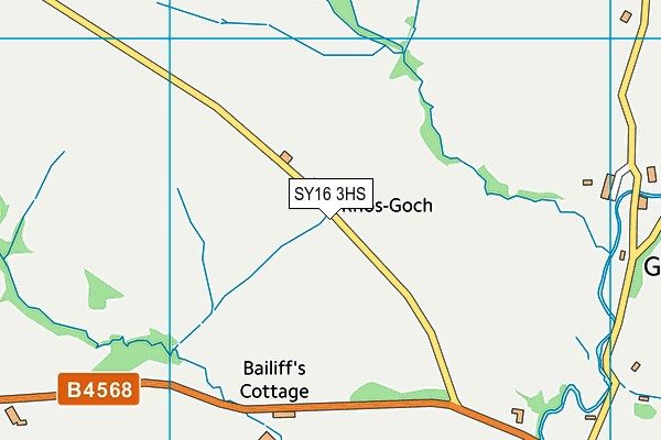 SY16 3HS map - OS VectorMap District (Ordnance Survey)