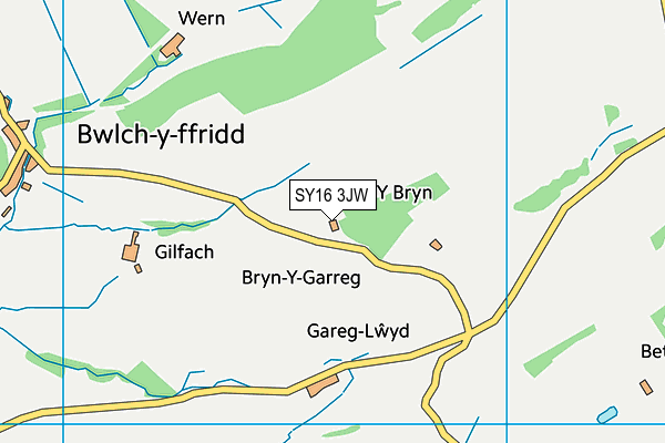 SY16 3JW map - OS VectorMap District (Ordnance Survey)