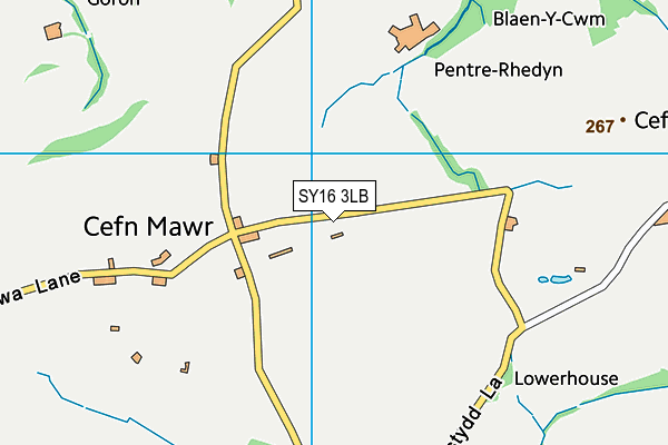 SY16 3LB map - OS VectorMap District (Ordnance Survey)