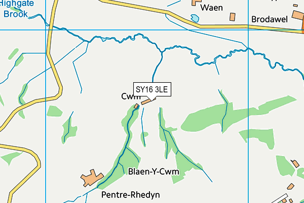 SY16 3LE map - OS VectorMap District (Ordnance Survey)