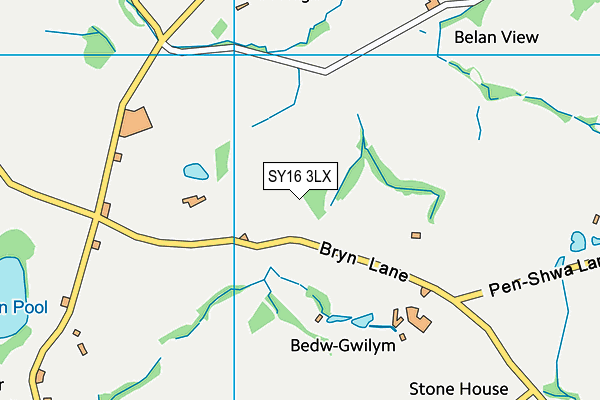 SY16 3LX map - OS VectorMap District (Ordnance Survey)