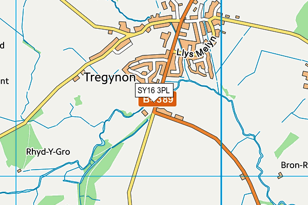 SY16 3PL map - OS VectorMap District (Ordnance Survey)